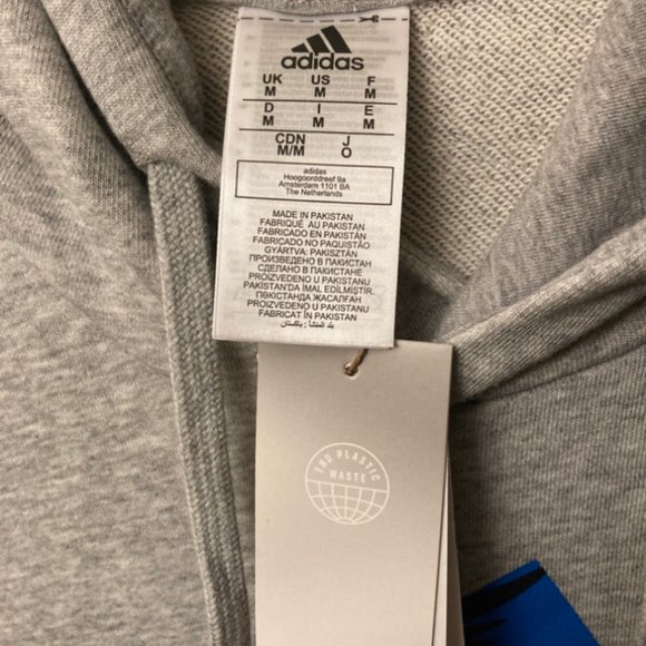 Adidas Mens Grey Hoodie Size Medium - Picture 3 of 4